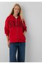 Women's Red Logo Printed Sweatshirt Bitter Red Sweatshirt