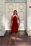 Fisherman Cut Evening Dress Collar Fish Dress · Color: Saks · Size: m Bsk2026