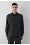 Men's Anthracite Overshirt Anthracite Melange Shirt - 3