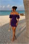 Carmen Dress with Ruffled Mini Collar · Color: Purple · Size: L BX - 4