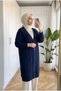 Cream V-Neck Buttoned Knitted Cardigan, Long Sleeve, Comfortable Fit 90 cm - 2