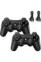 وحدة تحكم لجهاز PS3، حزمة من 2 وحدة تحكم لاسلكية مع تقنية Dual Shock، بلوتوث، عصا تحكم عن بعد قابلة لإعادة الشحن مع كابلين للشحن