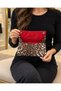 Chiisana - Blue Vintage Patterned Makeup Bag with Snap Closure Foldable Portfolio Cosmetic Bag Red - 2