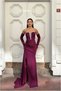 Women's Crepe V-Neck Dress with Collar Detail · Color: Purple · Size: S BX - 2