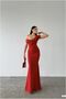 Scuba Fabric Evening Dress Collar Flounce Kayık Stretch Dress · Color: Emerald · Size: L Bsk2026 - 3