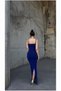 V-Neck Pleated Evening Gown with Straps and Collar Detail · Color: Black · Size: M BX - 3