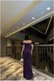 Boat Neck Evening Gown · Color: Purple · Size: L BX - 2