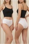 Women's Modal Cotton Bato Panties 6-Pack - Black White Skin Powder Green Blue - 3