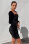 Velvet Dress Evening Gown Collar Gathered Fabric · Color: Emerald · Size: L Bsk2026 - 4