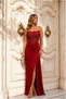 Women's Elegant Strapless Evening Gown · Color: Red · Size: L BX - 2