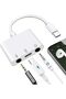 محول ميكروفون USB C، مقسم صوت 3.5 ملم مع منفذ شحن