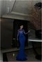 Tulle Vertical Fabric Cut Evening Dress Collar Fish Dress · Color: Emerald · Size: L Bsk2026 - 5