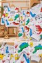 100% Cotton Boys' Dinosaur Patterned Top and Bottom Long Sleeve Children's Pajama Set - 5