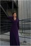 Crepe Fabric Evening Gown with Double-Breasted Wrap Neckline and Slit, Maxi Length · Color: Black · Size: S BX - 4