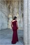 Asymmetrical Stone-Embellished Evening Gown with Collar Detail, Maxi Length · Color: Black · Size: 2XL BX - 2