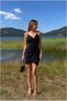 Double-Breasted Dress with Mini Collar and Draped Straps · Color: Purple · Size: M BX - 5