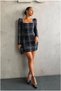 Square-Necked Mini Dress with Sleeves · Color: Khaki · Size: L BX - 5