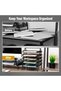 Desk Organizer with 5 Sliding Trays for Letters, Documents, , Files, Paper, Black - 5