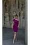 One-Piece Dress with Draped, Ruched Shoulder · Color: Purple · Size: L BX - 5