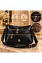 Women's Luxury 3-Piece Bag Set – Large Shoulder Bag, Zippered Crossbody Bag and Wallet, Stylish Daily Combination with Gold Detailing - 3