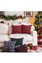 Christmas Throw Pillow Covers, 2Pcs Red Black Buffalo Plaid Snowflake Cushion Case, Soft 100% Polyester Square Pillowcase 45x45cm, Invisible Zipper, Xmas Decor for Sofa, Couch, Bedroom, Living Room - 3
