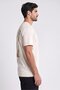 Men Crew Neck Short Sleeve Brand Logo T-Shirt, Cream - 3