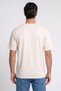 Men Crew Neck Short Sleeve Brand Logo T-Shirt, Cream - 4