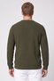 Men Crew Neck Long Sleeve Sweater, Olive - 4