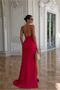 V-Slit Evening Gown with Collar and Straps · Color: Gray · Size: L BX - 2