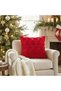 Christmas Decorations Pillow Covers 18x18 Red Tree Snowflakes Set of 2 Soft Plush Faux Fur Wool Xmas Throw Pillow Covers Holiday Festivals Pillowcases Winter Home Decor Sofa Couch Bed - 5