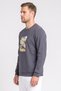 Men Regular Fit Long Sleeve Outdoor Sweatshirt, Dark Grey - 3