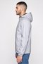 Men Hood Long Sleeve Plain Windbreaker Jacket, Grey - 3