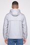 Men Hood Long Sleeve Plain Windbreaker Jacket, Grey - 4