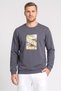 Men Regular Fit Long Sleeve Outdoor Sweatshirt, Dark Grey