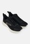 Women Lace Up Running Shoes, Black - 2
