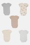 Toddlers Boy 5 Pcs Embroidered Bodysuits, Multicolor - 3