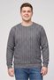 Men Round Neck Knitted Sweater, Grey