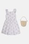 Kids Girl 2 Pieces Embroidered Dress With Handbag, Multicolor - 3