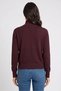 Women Funnel Neck Textured Sweater, Burgundy - 4