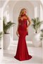 Glittery Dress, Low-Cut Maxi Evening Gown, Collared, Asymmetrical · Color: Black · Size: L BX - 3
