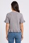 Women Crew Neck Short Sleeve Knitted Sweater, Grey - 4