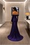 Women's Slit Dress, Evening Gown, Strapless · Color: Purple · Size: M BX - 3