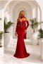 Glittery Dress, Low-Cut Maxi Evening Gown, Collared, Asymmetrical · Color: Black · Size: L BX - 4