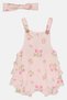 Toddlers Girl 2 Pcs Floral Print Romper With Headband Set, Multicolor - 2