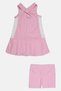Kids Girl 2 Pcs Graphic Print Dress And Shorts Set, Pink - 3