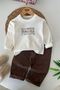 Boys' 3-Piece Set with Quilted Jacket, Printed T-Shirt and Trousers - Beige - 2