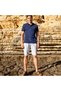 Marine Navy Blue Men's Polo Collar T-Shirt - 7