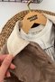 Boys' 3-Piece Set with Quilted Jacket, Printed T-Shirt and Trousers - Brown - 6