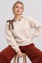 Scarf Detailed Oversize Knitwear Sweater Lkr0001 Stone