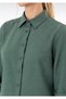 Women's Dark Green Long Sleeve Slim Shirt. - 5